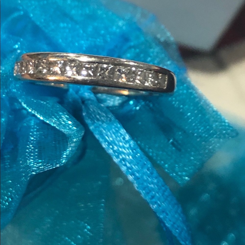 Cyber deal! .79 ct princess cut white gold ring